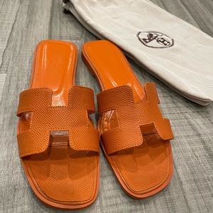 Hermes Oran sandal - orange - size 37 (6 US)